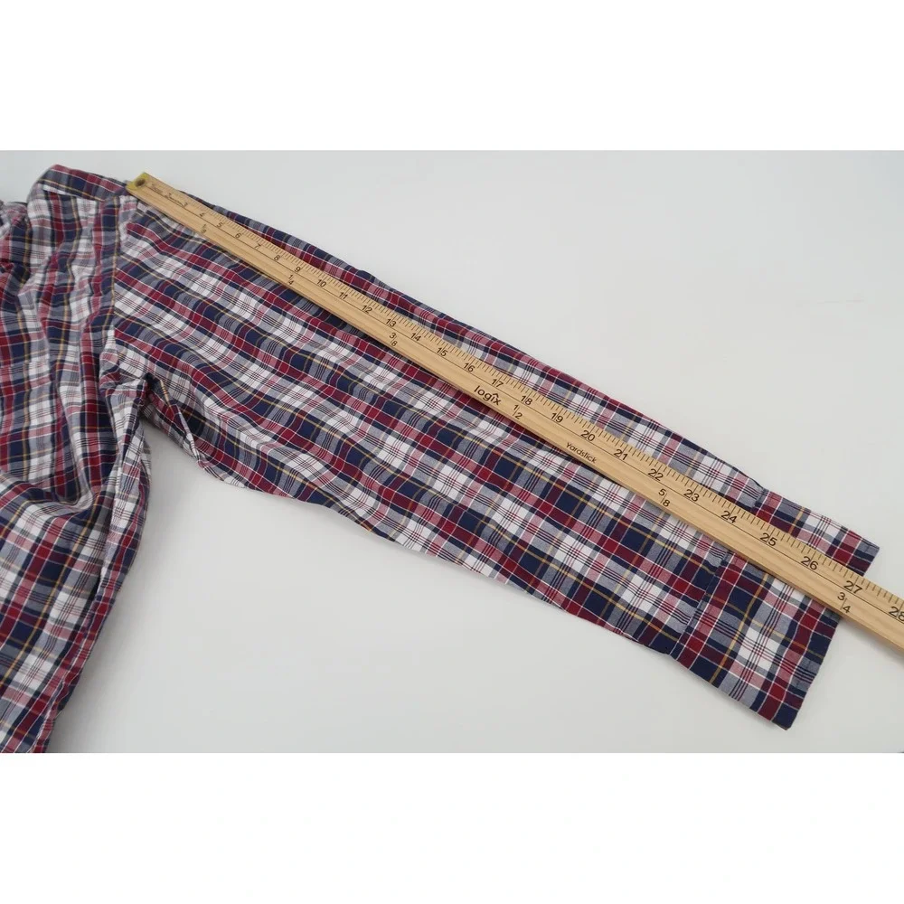 J.Crew Button Down Shirt Mens XXL Navy Red Plaid Flex Washed Classic BP969 NEW